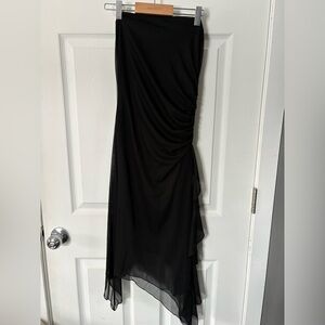 Chateau Black Ruched Side Maxi Dress